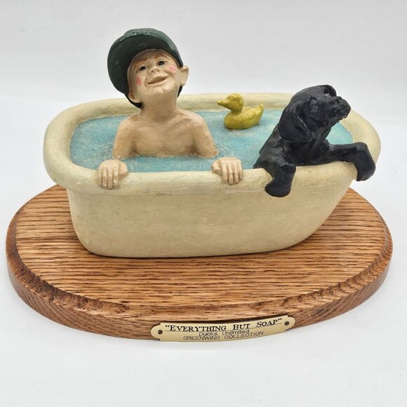 "Everything But Soap" Ducks Unlimited Greenwing Collection Figurine Wood Base, S - Picture 1 of 7